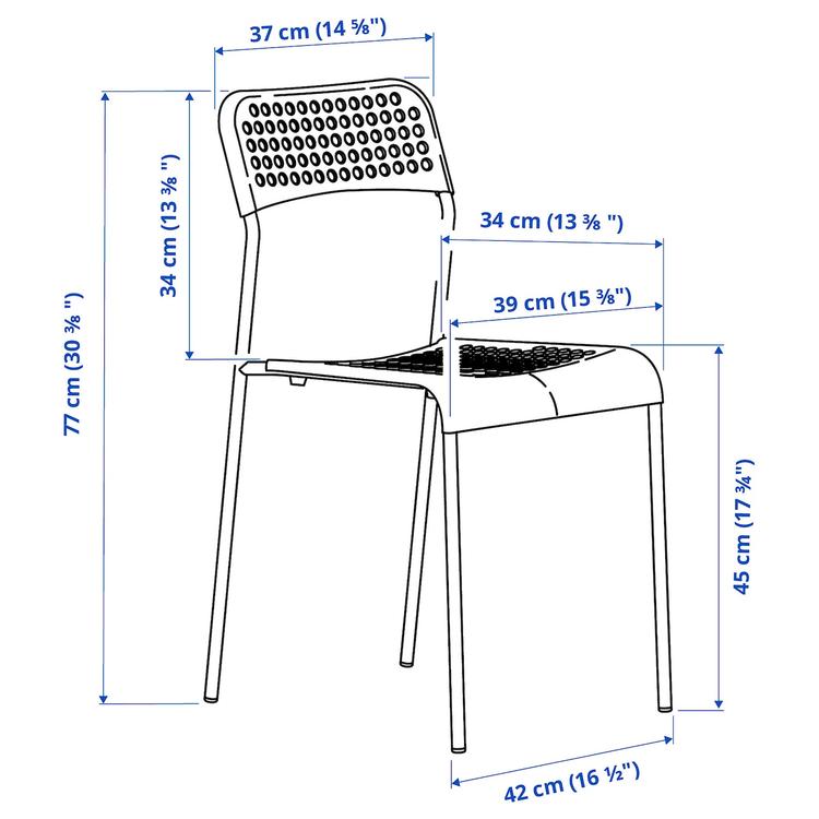 стул, белый dimensions