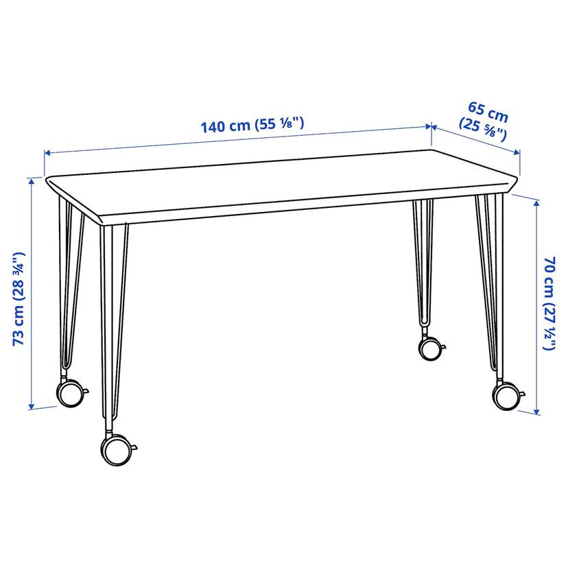 ANFALLARE / KRILLE — письменный стол, бамбук/черный, 140x65 см