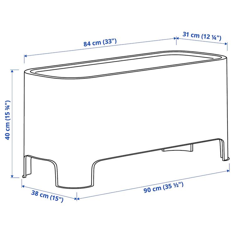 кашпо, зеленый для сада, 89x38 см dimensions