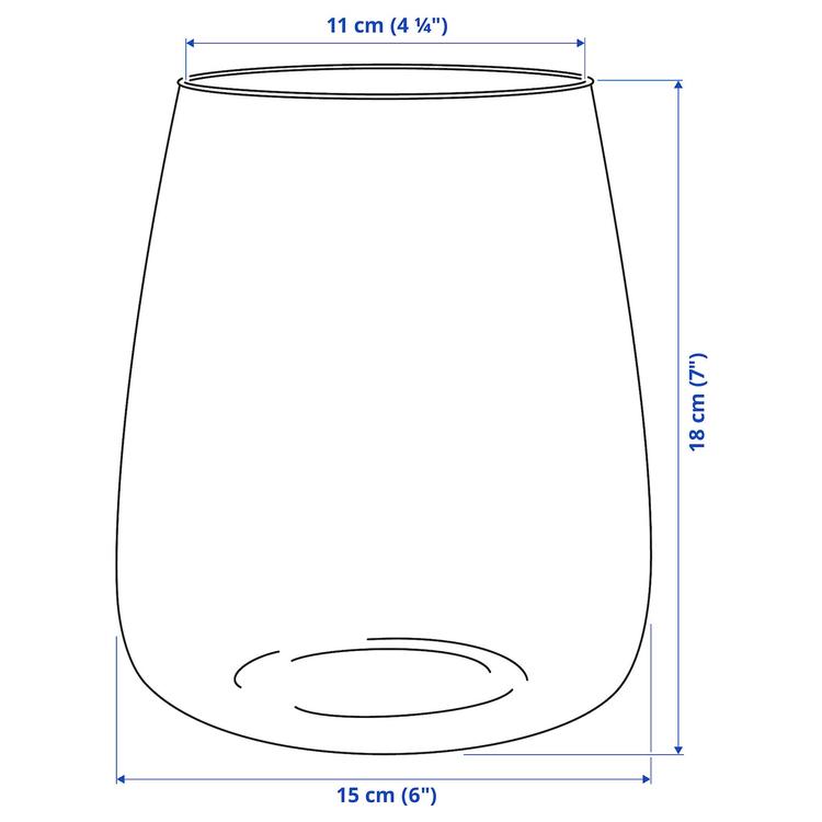 ваза, прозрачное стекло, 18 см dimensions