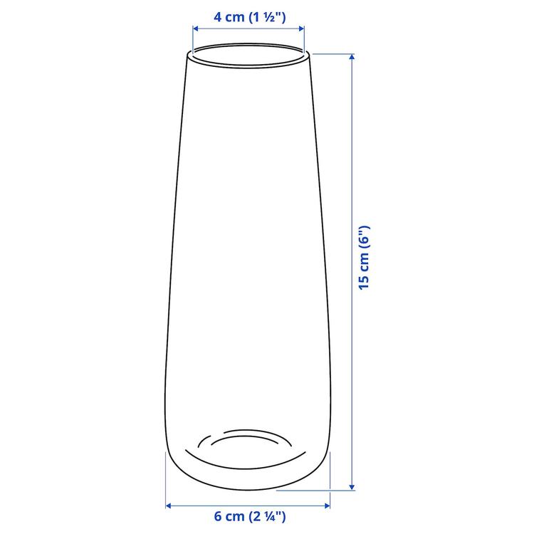 ваза, прозрачное стекло, 15 см dimensions