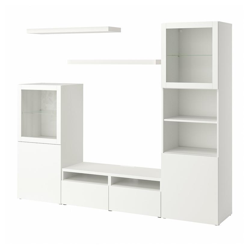 BESTÅ / LACK — шкаф для ТВ, комбинация, белый, 240x42x193 см