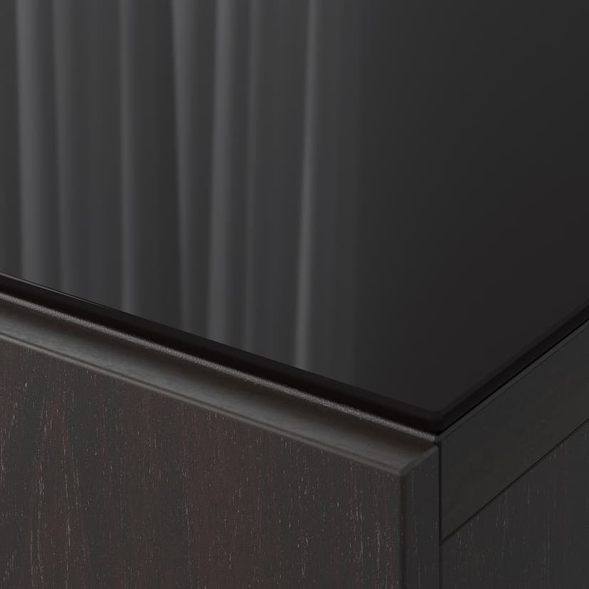 BESTÅ — Panel górny, szkło czarny, 