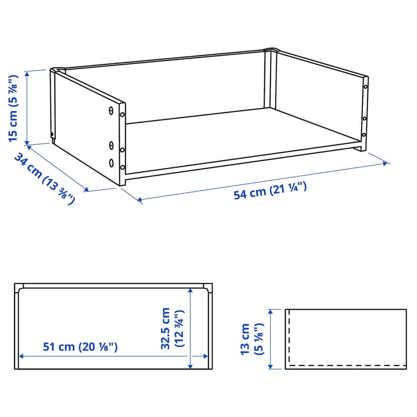 BESTÅ — каркас ящика, белый, 60x15x40 см