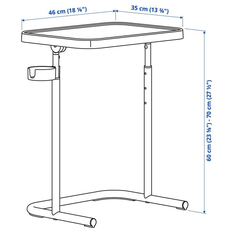 Stolik pod laptopa,  dimensions