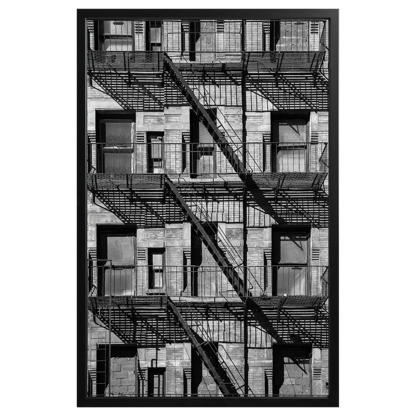 BJÖRKSTA — картина с рамой, Балконы/черный, 78x118 см