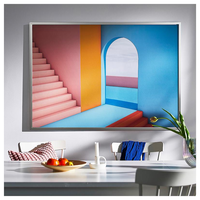 BJÖRKSTA — картина с рамой, Дверной проем/цвет алюминия, 140x100 см