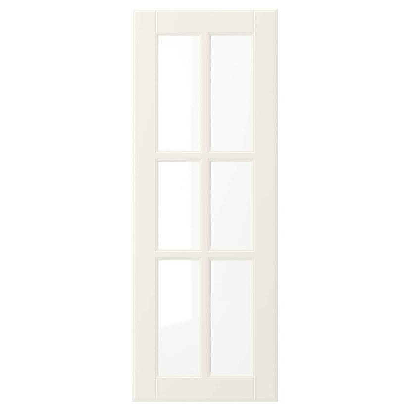 BODBYN — стеклянная дверь, белый с оттенком, 30x80 см