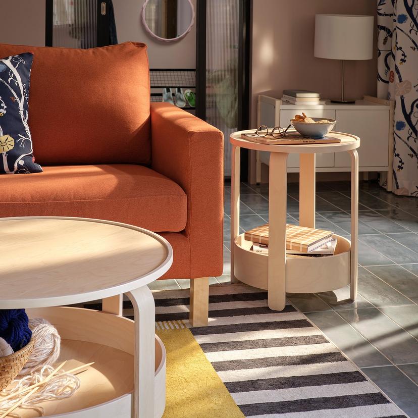 BORGEBY — придиванный столик, березовый шпон, 46 см