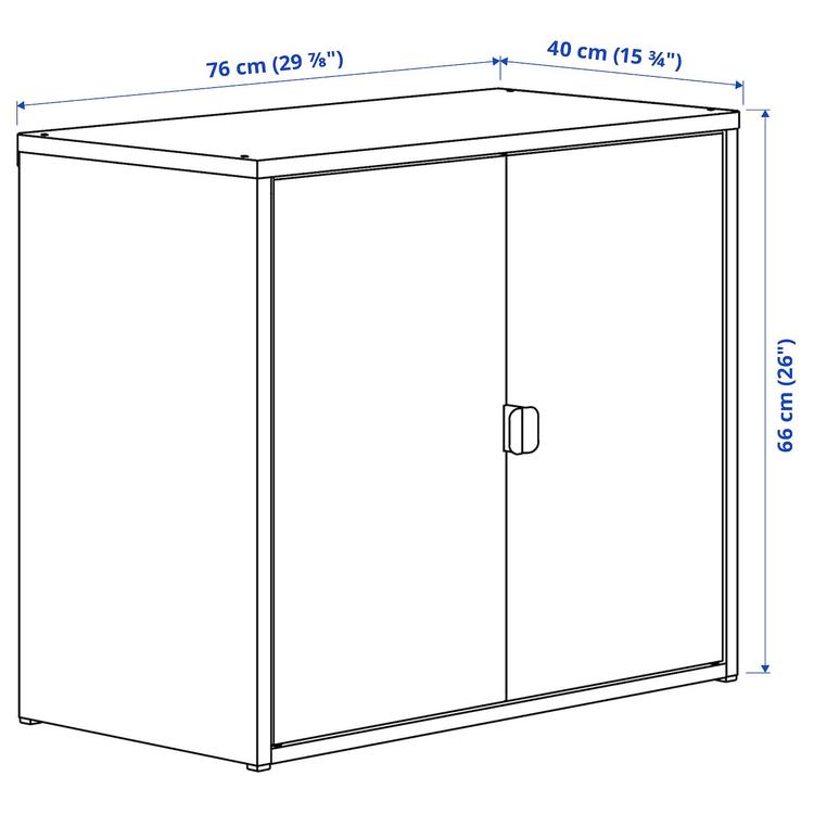 Шкаф/2 двери, 76x40x66 см dimensions