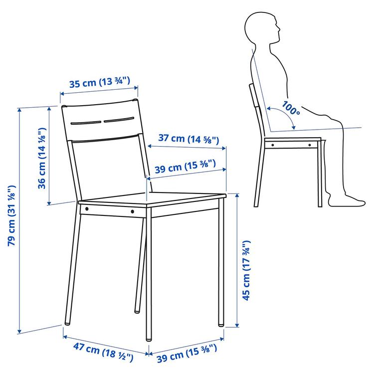 Krzesło,  dimensions
