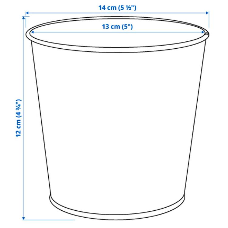 кашпо, желтая медь, 12 см dimensions