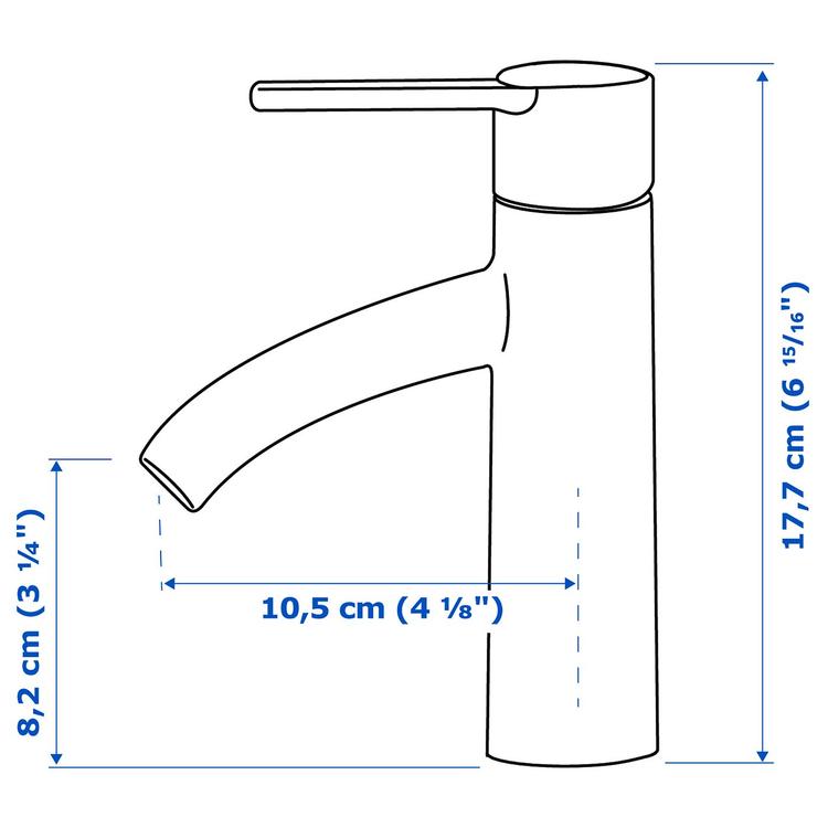 Bateria umywalki,  dimensions