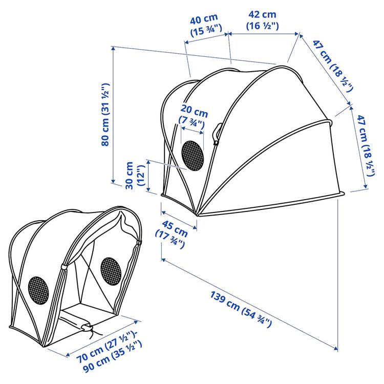 полог, синий/зеленый, 70/80/90 dimensions