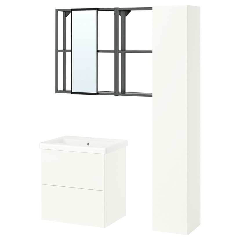 ENHET — Łazienka, antracyt/biały, 