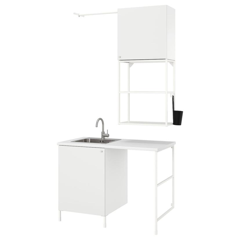 ENHET — комбинация для домашней прачечной, белый, 139x63.5x87.5 см