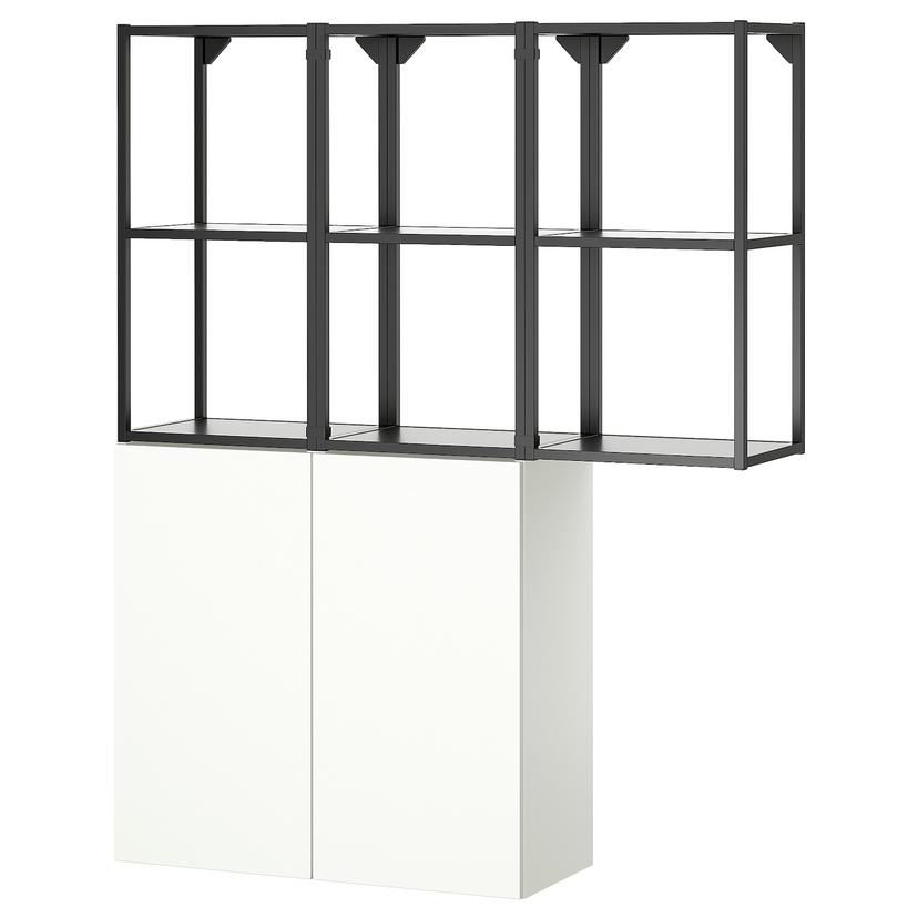 ENHET — комбинация д/хранения, антрацит/белый, 120x32x150 см