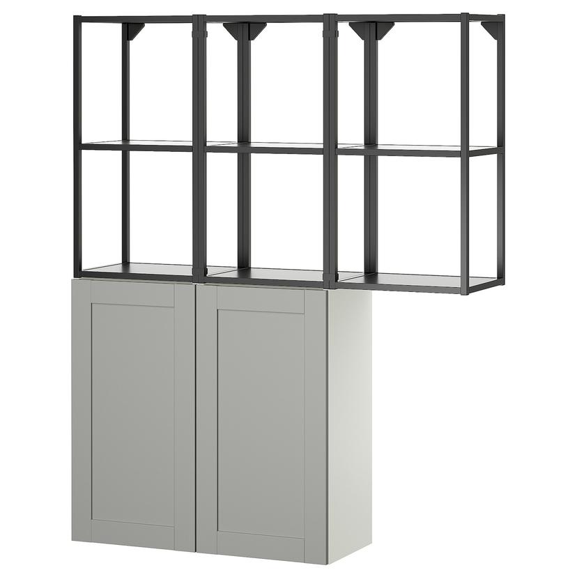 ENHET — комбинация д/хранения, антрацит/серый каркас, 120x32x150 см