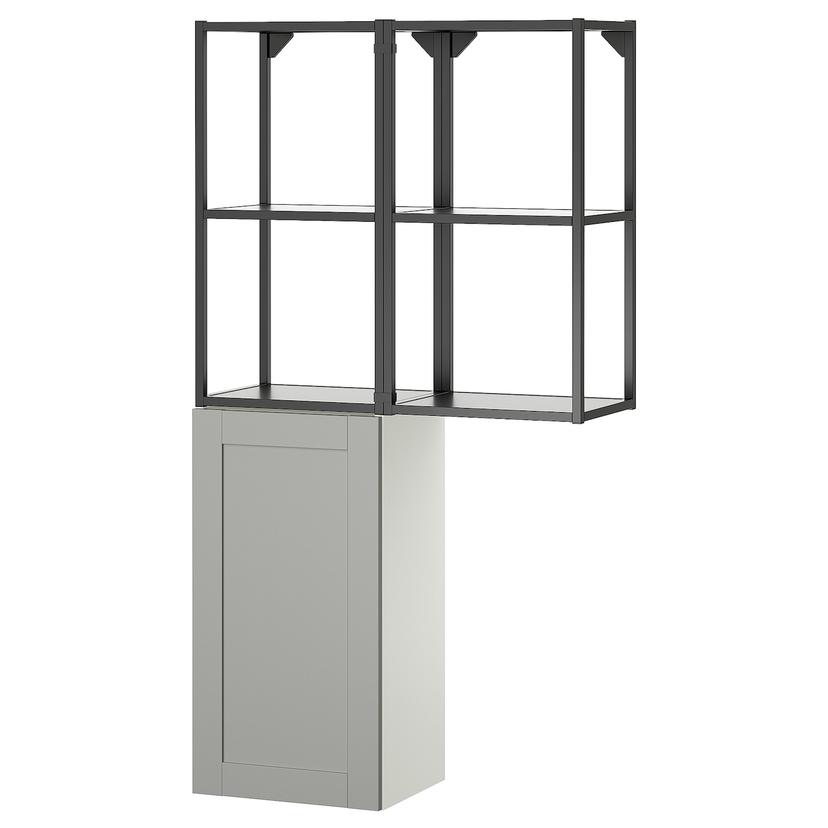 ENHET — комбинация д/хранения, антрацит/серый каркас, 80x32x150 см