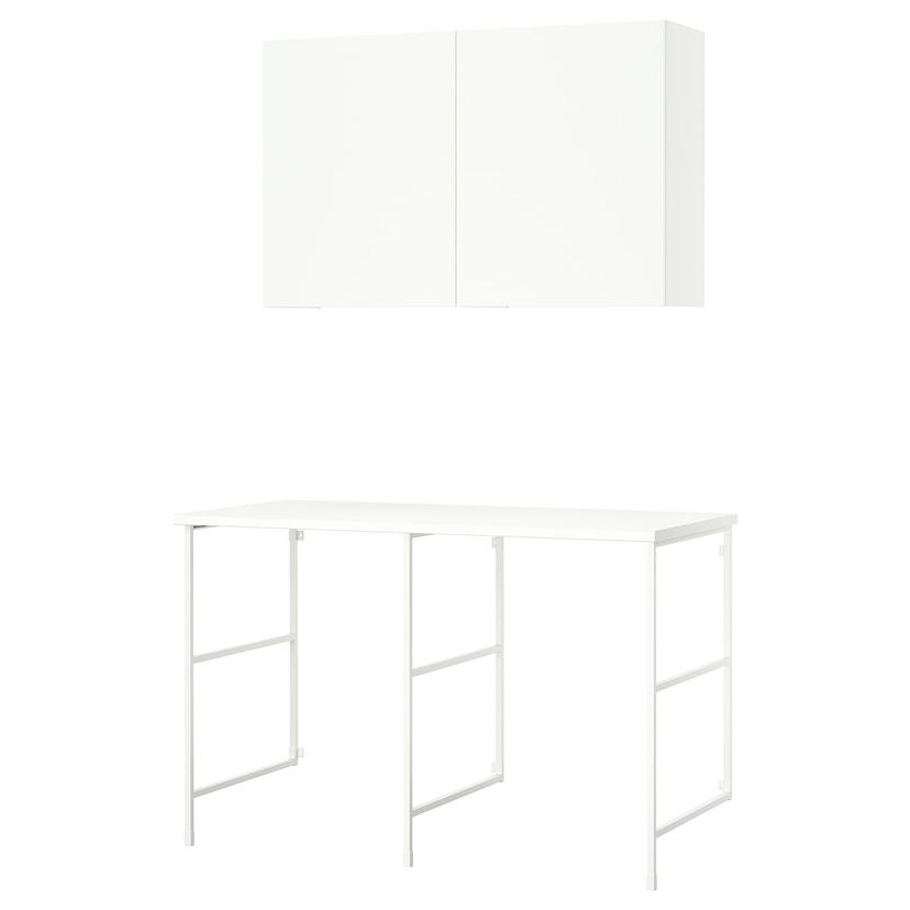 ENHET — комбинация д/хранения, белый, 139x63.5x90.5 см