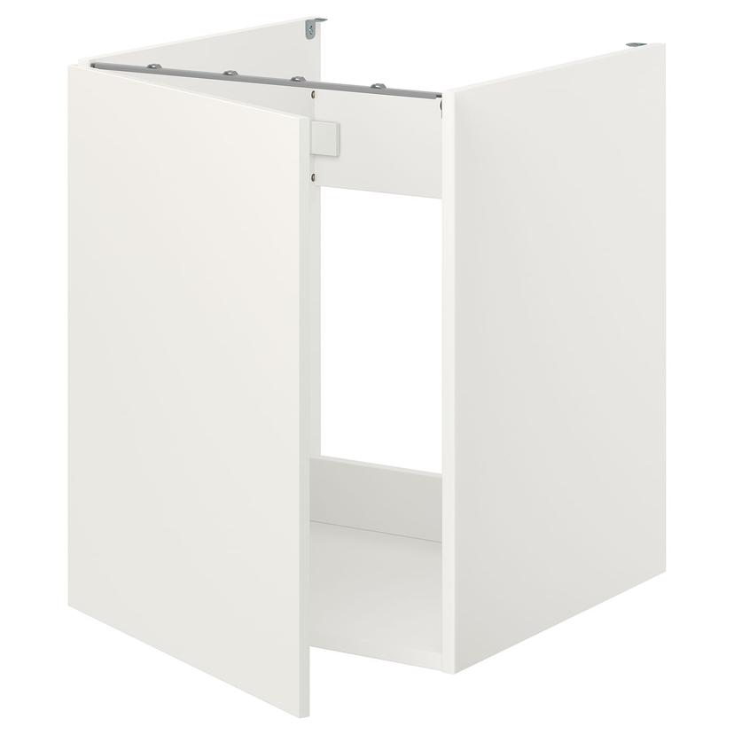 ENHET — напольный шкаф д/раковины,с дверью, белый, 60x62x75 см