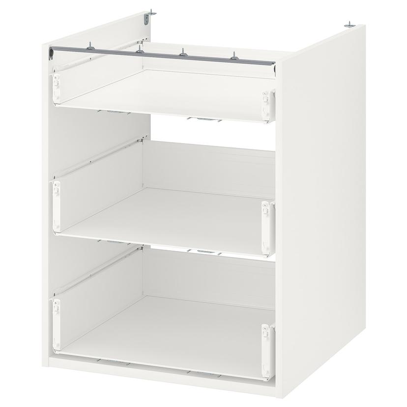ENHET — напольный шкаф с 3 ящиками, белый, 60x60x75 см