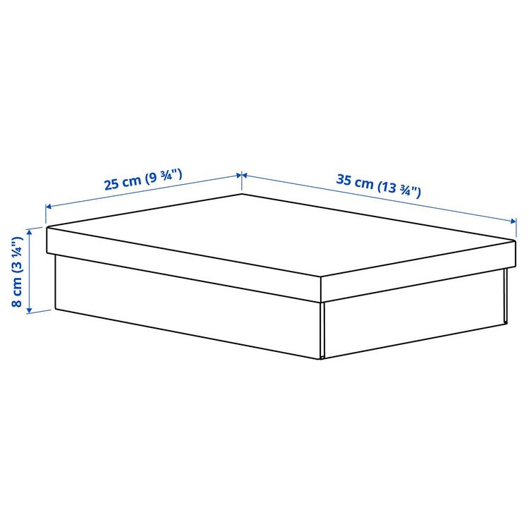 Контейнер с крышкой, 25x35x8 см dimensions