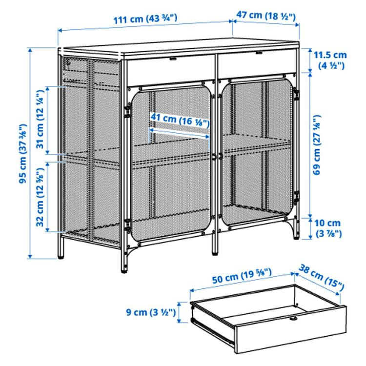 сервант, черный dimensions