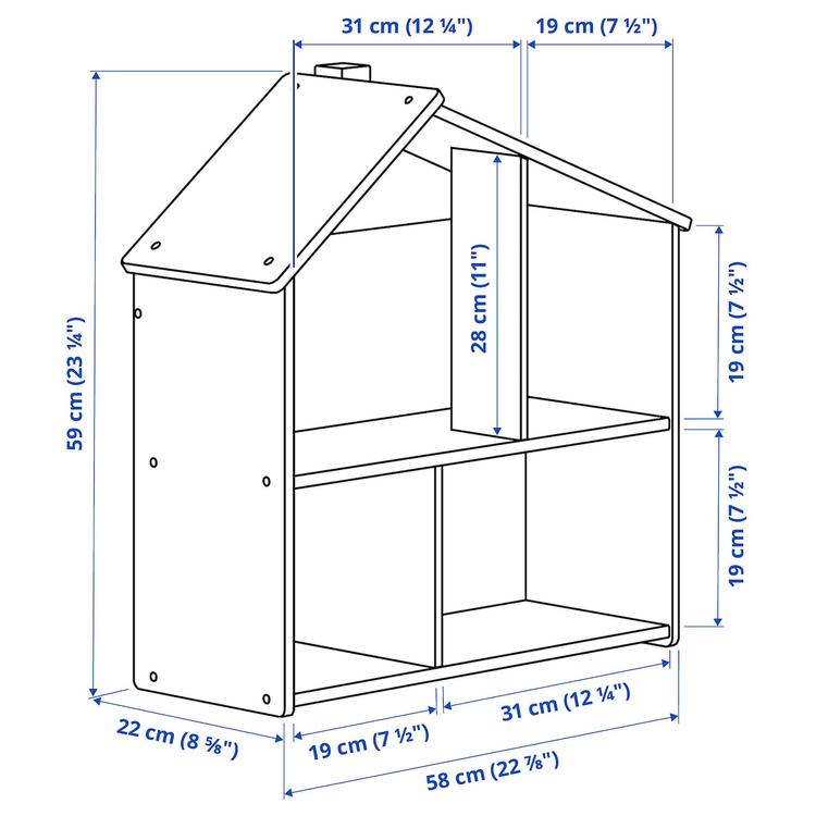 кукольный домик/полка навесная dimensions