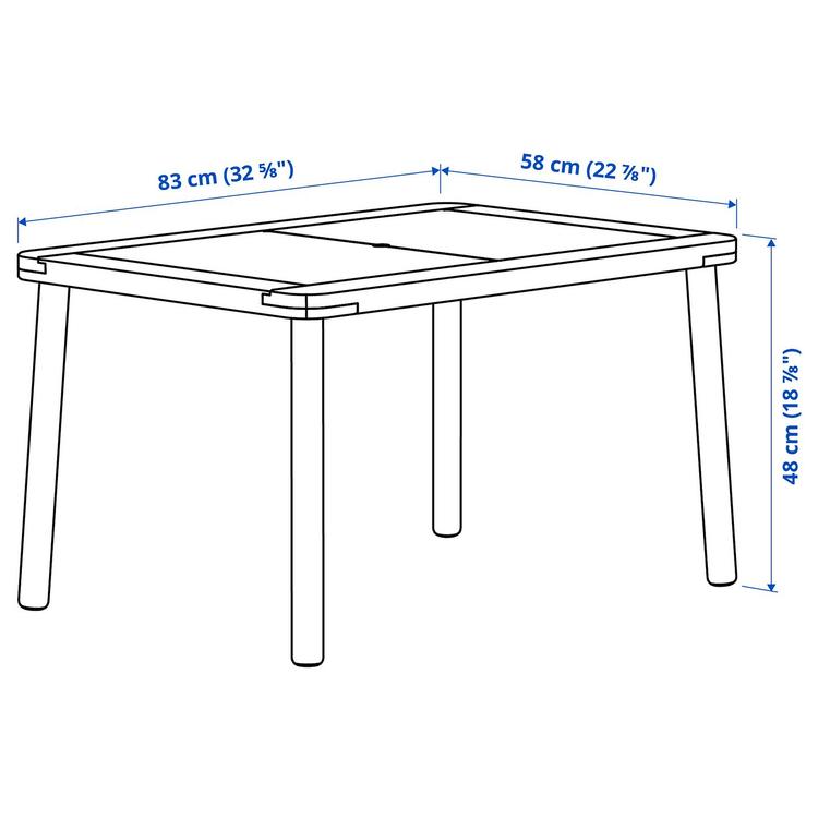 стол детский, 83x58 см dimensions