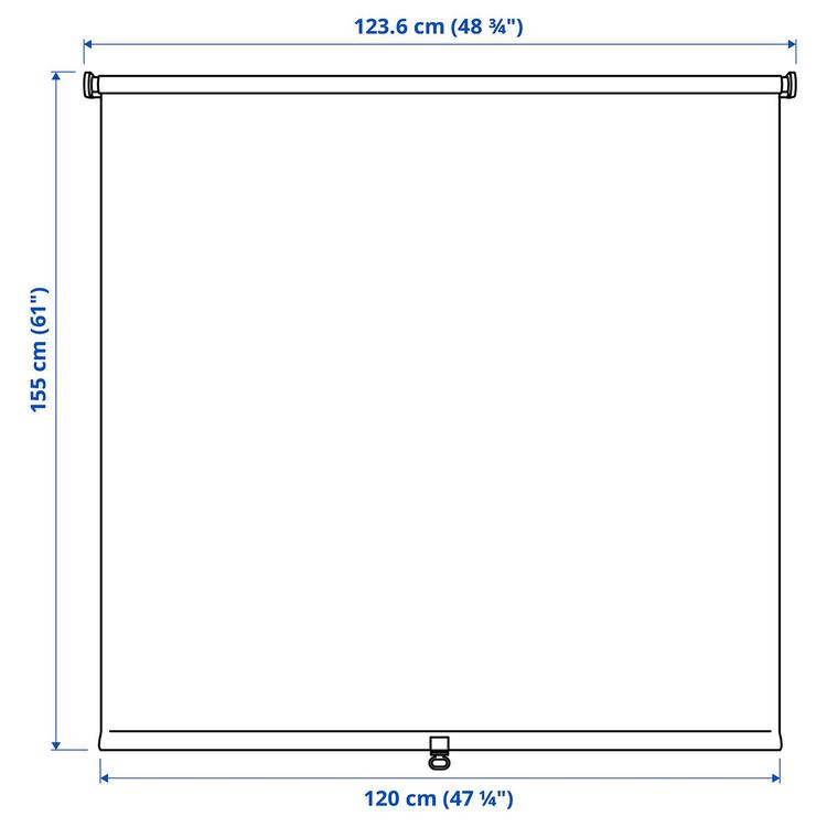 рулонная штора, блокирующая свет , белый, 120x155 см dimensions
