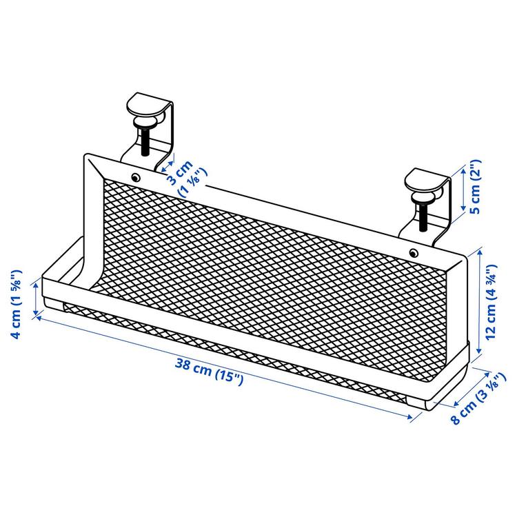 Półka na kable, 38 см dimensions