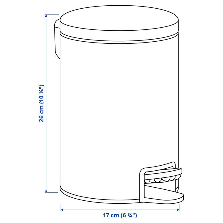 Kosz na odpady, 3 l dimensions