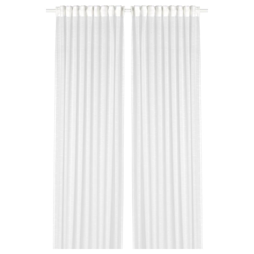 GJERTRUD — Шторы, 2 шт., белые/с лентой