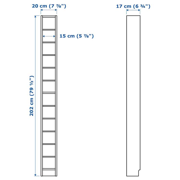 Zestaw półek, 202 см dimensions