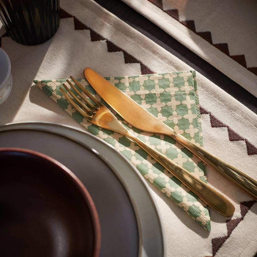 GOKVÄLLÅ — Serwetki, zielony, 