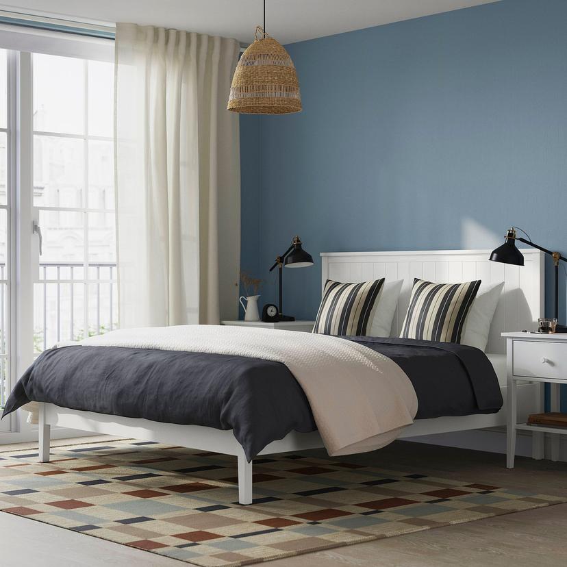 GULLABERG — Rama łóżka, biały/Lönset, 