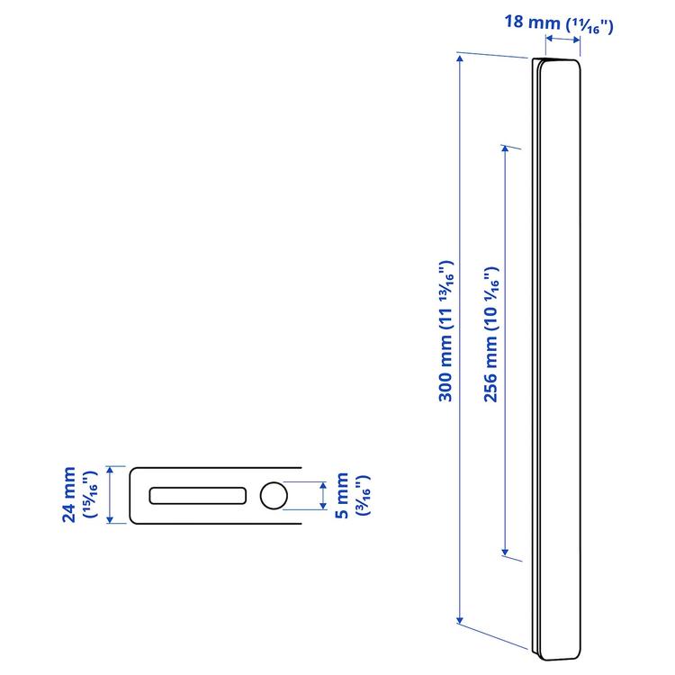 ручка, антрацит, 300 мм dimensions
