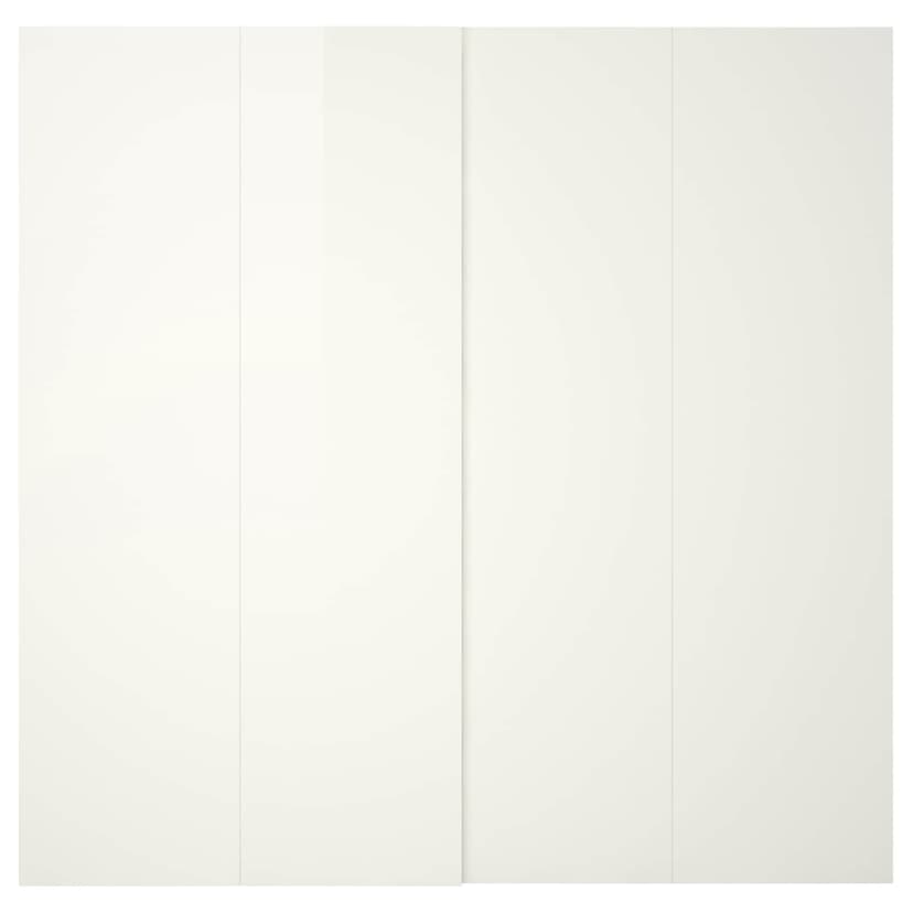 HASVIK — пара раздвижных дверей, глянцевый белый, 200x236 см
