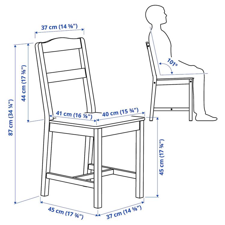 стул, серый dimensions