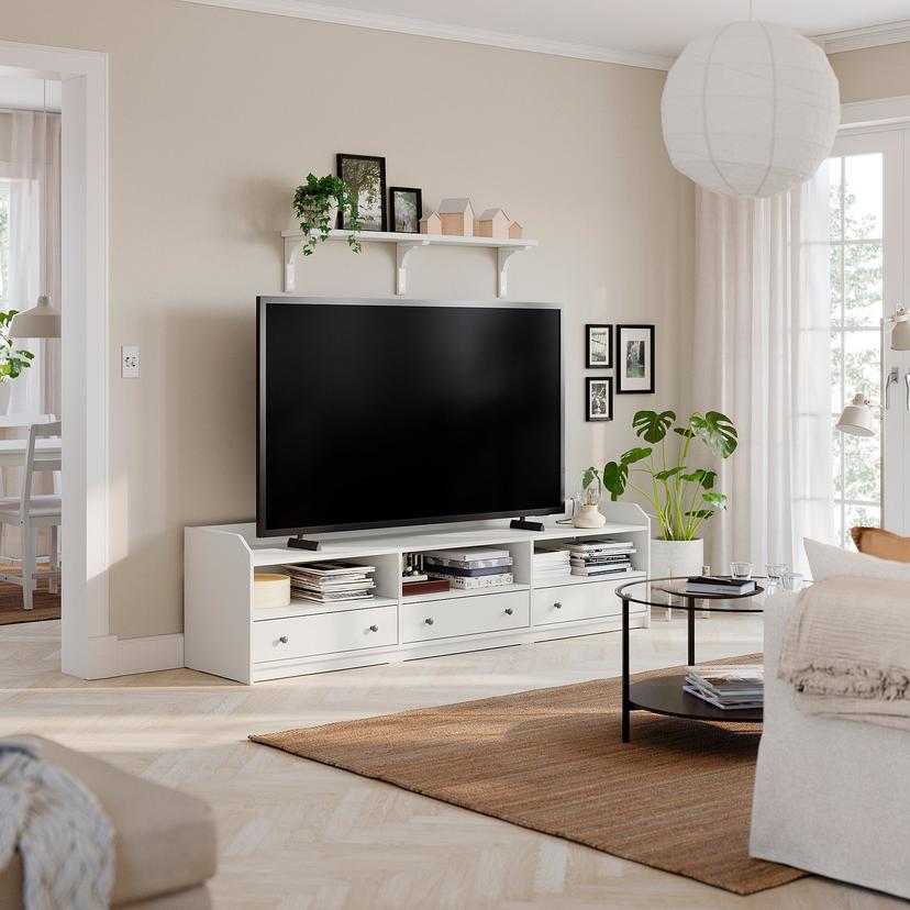 HAUGA — тумба под ТВ, белый, 206x46x54 см