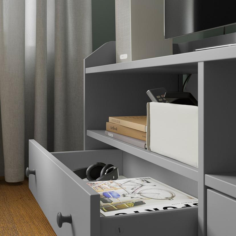 HAUGA — TV/kombinacja regałowa, szary, 