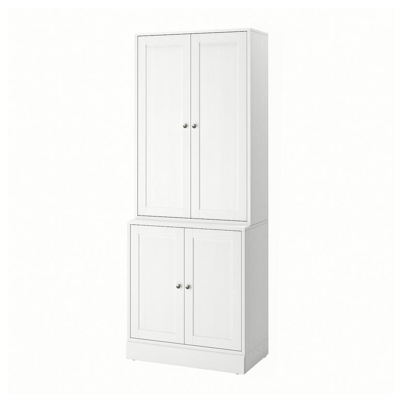 HAVSTA — комбинация для хранения с дверцами, белый, 81x47x212 см