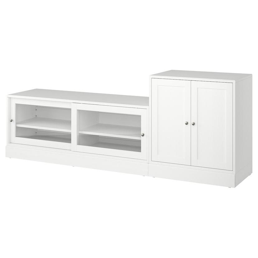 HAVSTA — шкаф для ТВ, комбинация, белый, 241x47x89 см