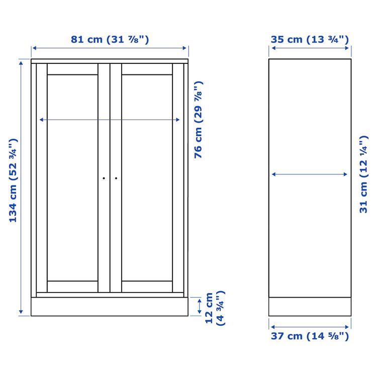 шкаф с цоколем, серо-бежевый, 81x37x134 см dimensions