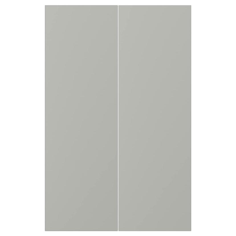 HAVSTORP — дверца д/напольн углового шк, 2шт, светло-серый, 25x80 см