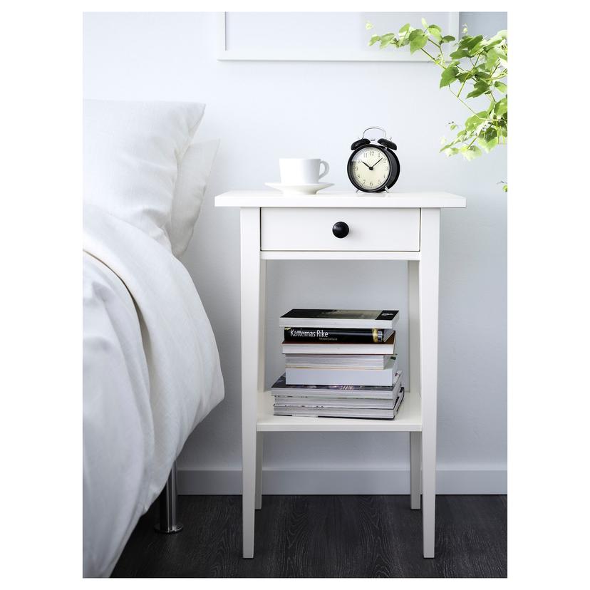 HEMNES — тумба прикроватная, белая морилка, 46x35 см