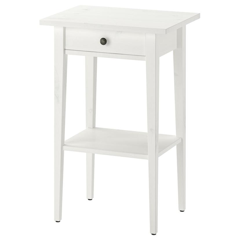 HEMNES — тумба прикроватная, белая морилка, 46x35 см