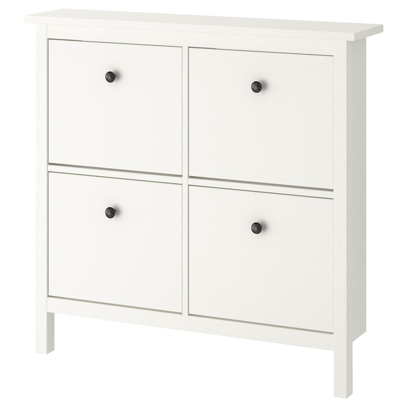 HEMNES — галошница, 4 отделения, белый, 107x22x101 см