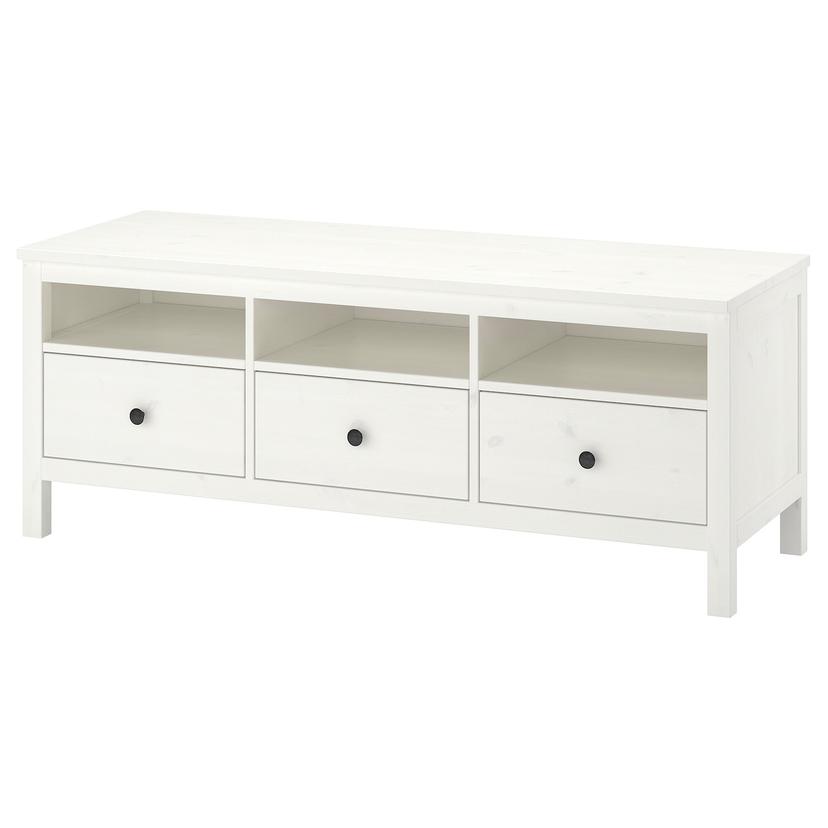 HEMNES — тумба под ТВ, белая морилка, 148x47x57 см